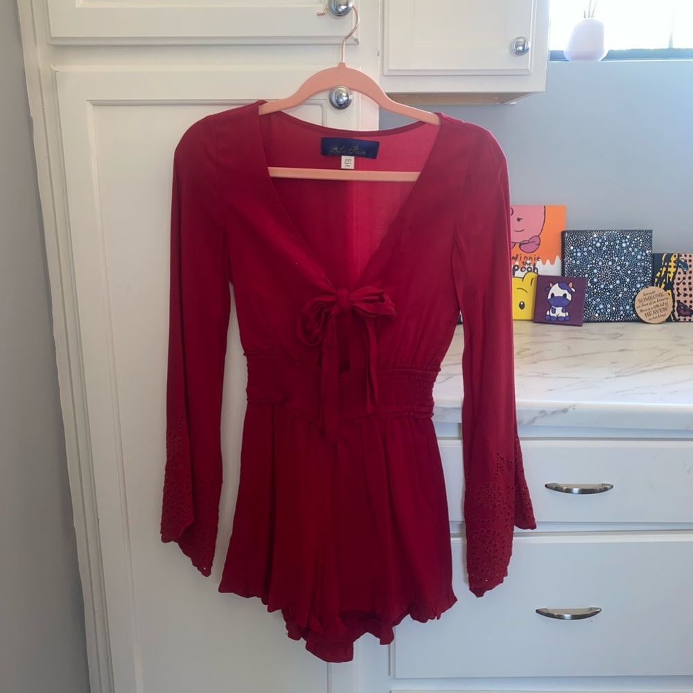 Red Front Tied Romper! :)